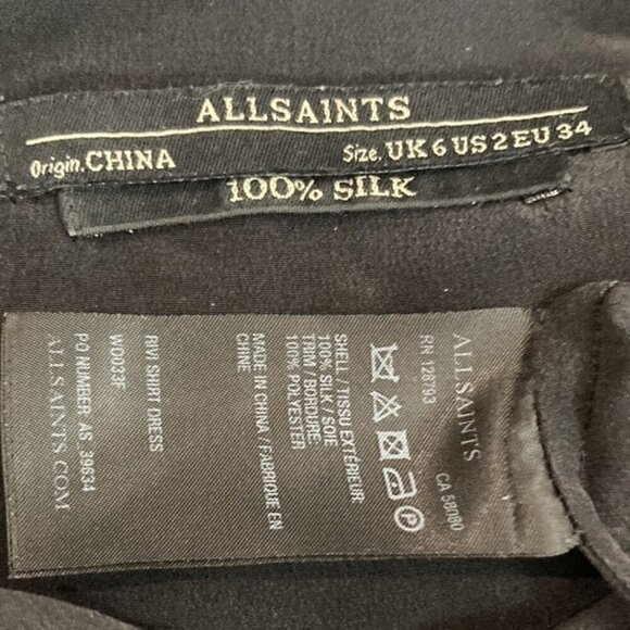 All Saints Rivi Silk Shirt Dress - Picture 16 of 16